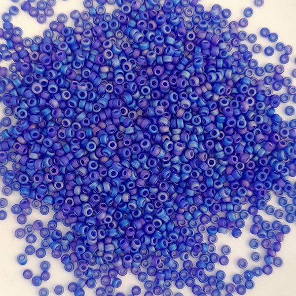 Miyuki Seed Beads Size 15 Matte Cobalt AB 3gm Bag