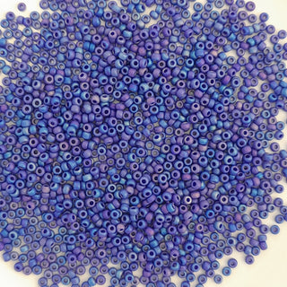 Miyuki Seed Beads Size 15 Matte Opaque Cobalt AB 3gm Bag