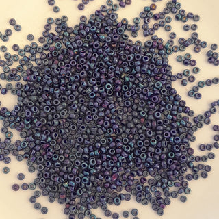 Miyuki Seed Beads Size 15 Metallic Midnight Purple 3gm Bag