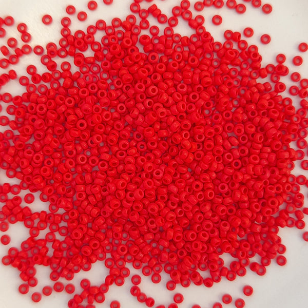 Miyuki Seed Beads Size 15 Opaque Red 3gm Bag