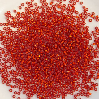 Miyuki Seed Beads Size 15 Silver Lined Red Copper 3gm Bag
