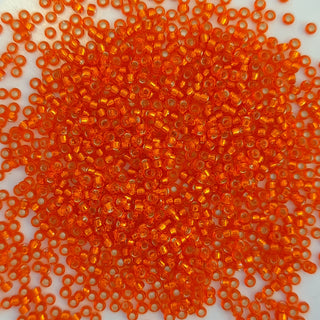 Miyuki Seed Beads Size 15 Silver Lined Orange 3gm Bag