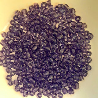 Chinese Seed Bead Size 6 Transparent Iris Purple 25gm