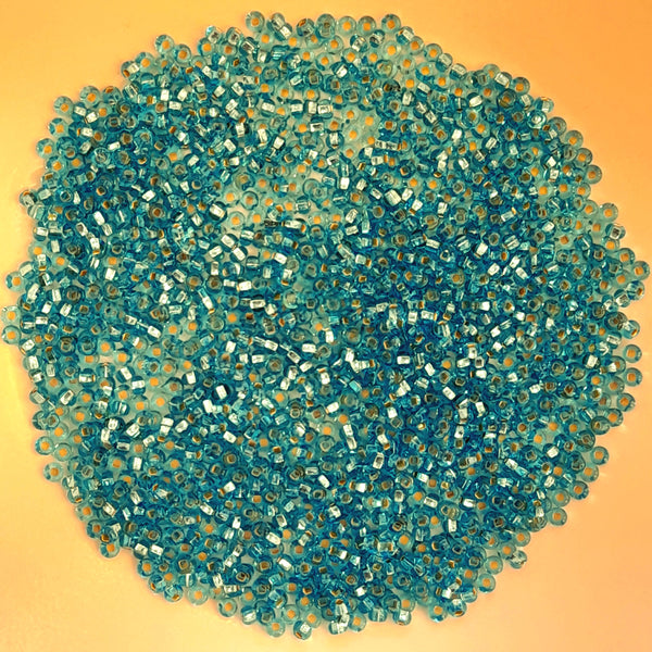 Japanese Seed Beads Size 11 Silver Lined Aqua 7.5gm Bag