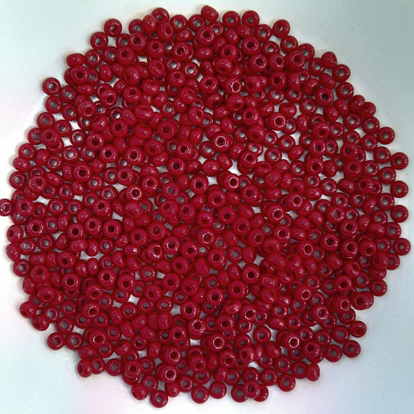 Japanese Seed Beads Size 8 Opaque Dark Red 7.5gm Bag
