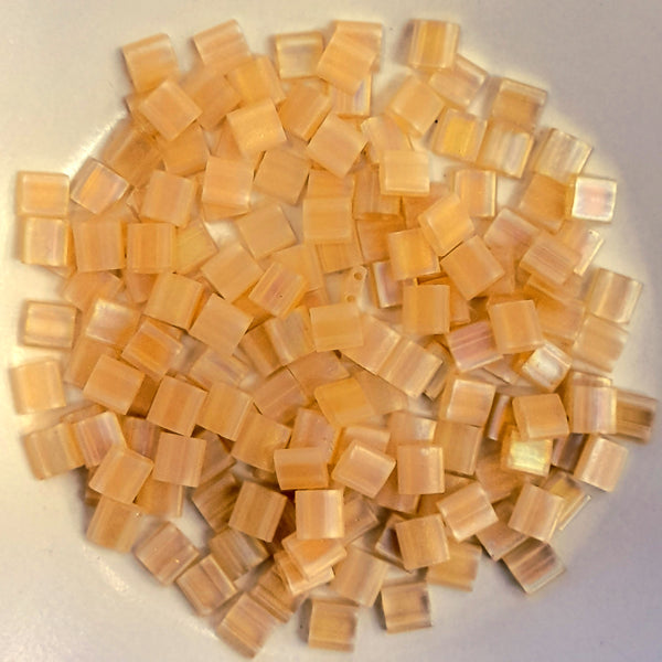 Miyuki Tila Beads Matte Transparent Light Topaz AB 7.5gm Bag