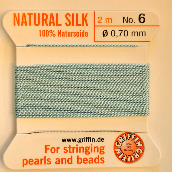 Griffin Silk Cord Size 6 (0.7mm) Turquoise