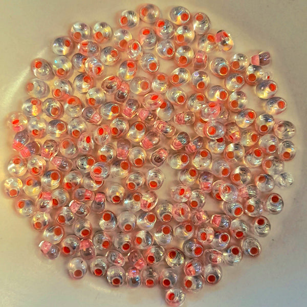 Miyuki Magatama Beads 4mm Salmon Lined Crystal AB 7.5gm Bag