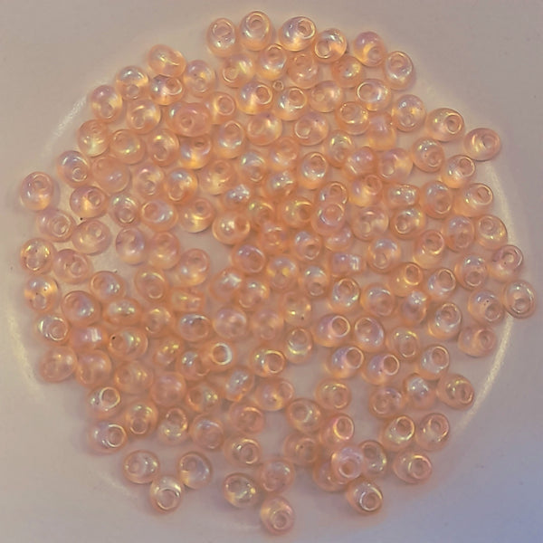 Miyuki Magatama Beads 4mm Transparent Light Peach AB 7.5gm Bag