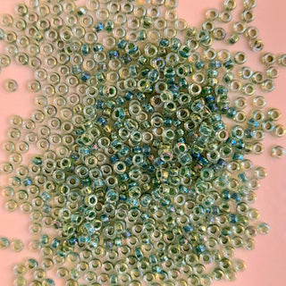 Miyuki Seed Beads Size 15 Lime Lined Crystal AB 3gm Bag