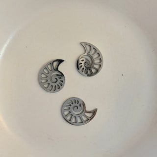 Charm-Silver Flat Conch Shell
