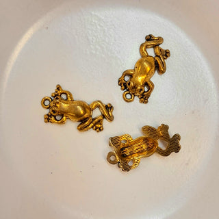 Charm-Antique Gold Frog