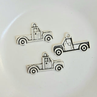 Charm-Antique Silver Truck