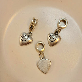 Charm-Silver Heart On Charm Holder
