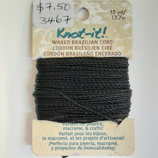 Knot It - Waxed Brazilian Cord - Black 13.7m