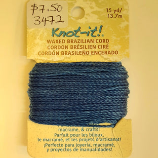 Knot It - Waxed Brazilian Cord - Deep Ocean Blue 13.7m