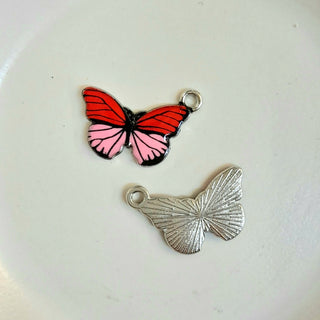 Buy red-pink Charm-Enamel Butterfly