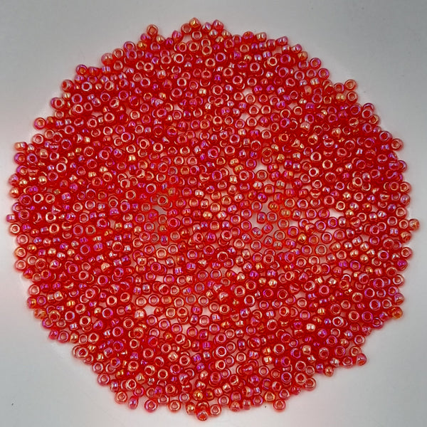 Miyuki Seed Beads Size 11 Transparent Light Red AB 7.5gm Bag