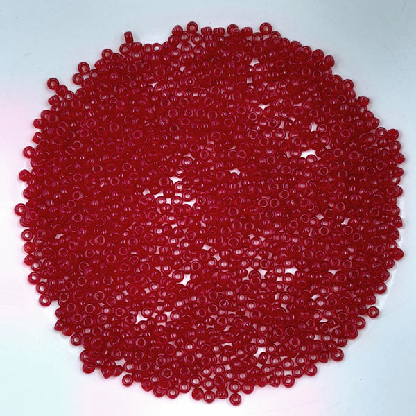 Miyuki Seed Beads Size 11 Transparent Ruby Red 7.5gm Bag