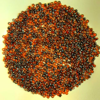 Miyuki Seed Beads Size 11 Transparent Picasso Red Brown 7.5gm Bag
