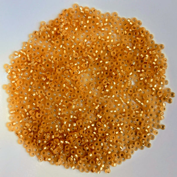 Miyuki Seed Beads Size 11 Semi Matte Silver Lined Gold 7.5gm Bag