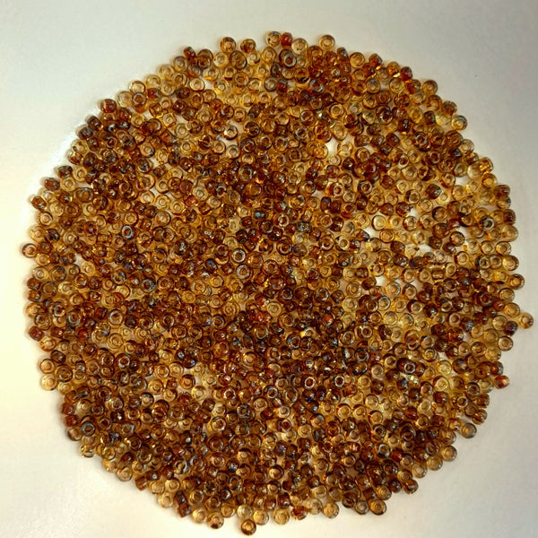 Miyuki Seed Beads Size 11 Transparent Picasso Saffron 7.5gm Bag