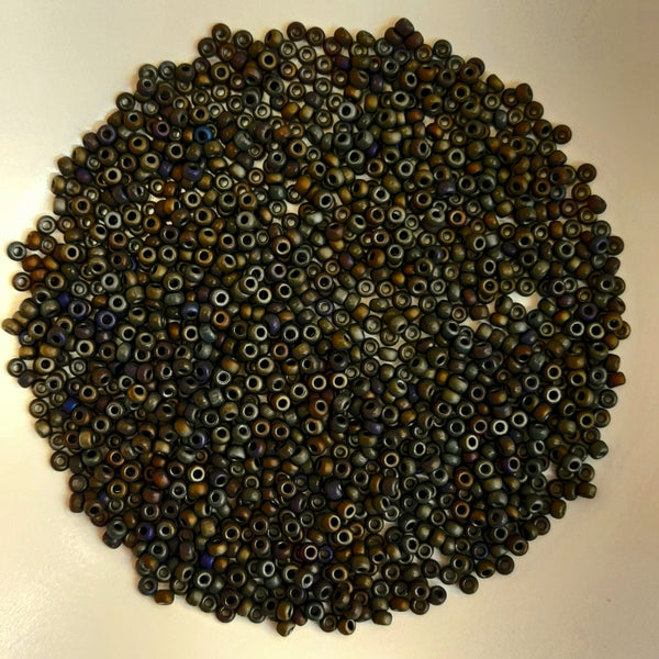 Miyuki Seed Beads Size 11 Matte Olive Iris 7.5gm Bag