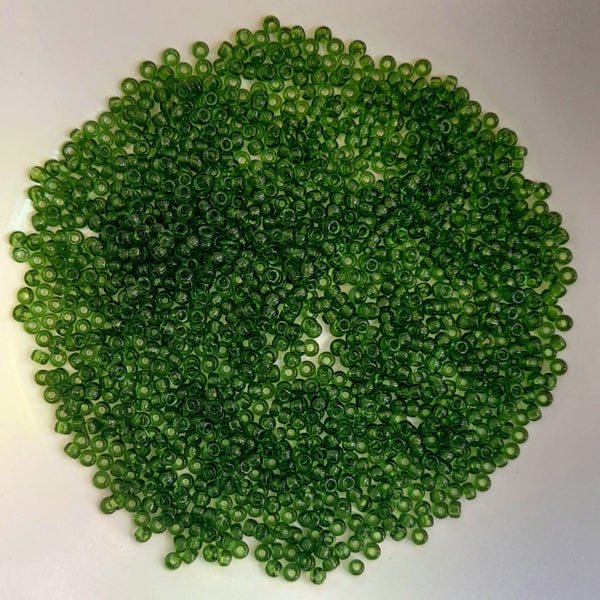 Miyuki Seed Beads Size 11 Transparent Olive Green 7.5gm Bag