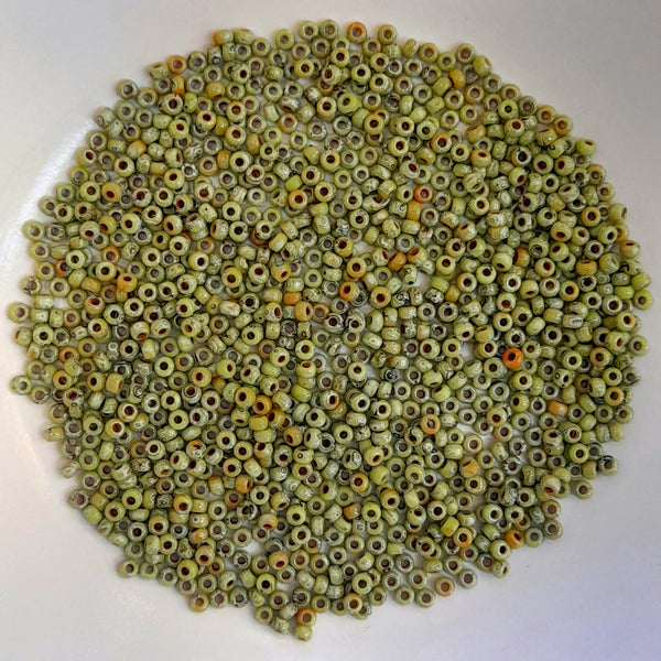 Miyuki Seed Beads Size 11 Picasso Chartreuse 7.5gm Bag