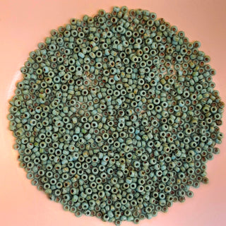 Miyuki Seed Beads Size 11 Matte Picasso Seafoam 7.5gm Bag