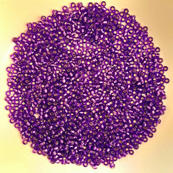Miyuki Seed Beads Size 11 Silver Lined Purple 7.5gm Bag