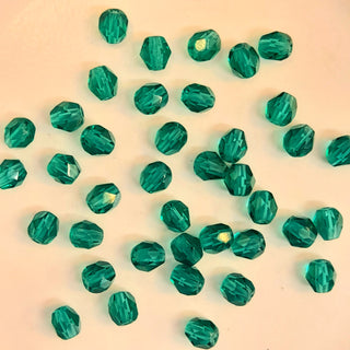 Czech Fire Polished 4mm Faceted Round Transparent Dark Teal 20 Pack