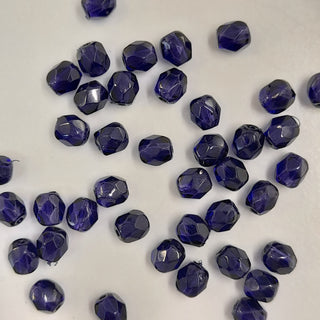 Czech Fire Polished 4mm Faceted Round Dark Purple 20 Pack