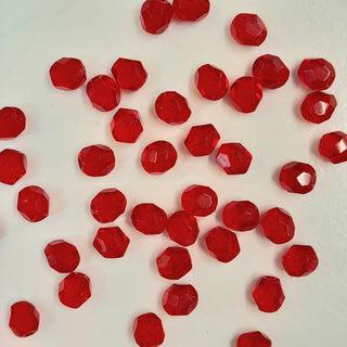 Czech Fire Polished 4mm Faceted Round Transparent Light Red 20 Pack