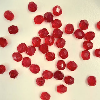 Czech Fire Polished 4mm Faceted Round Ruby Red 20 Pack