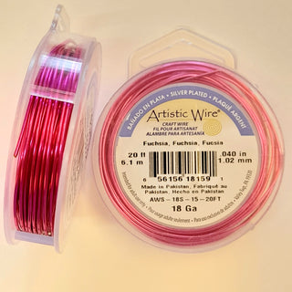 Artistic Wire - 18 Gauge Hot Pink (Silver Plated)