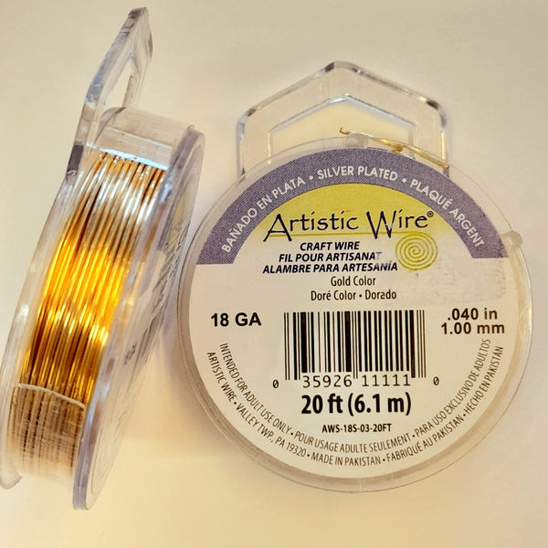 Artistic Wire - 18 Gauge Gold (Silver Plated)