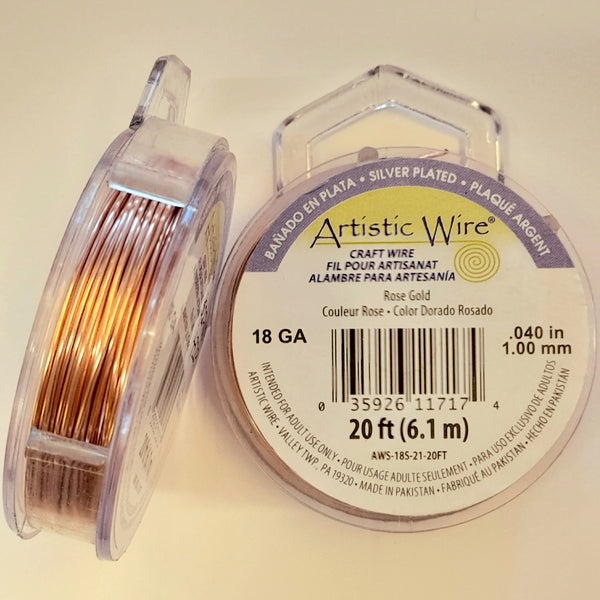 Artistic Wire - 18 Gauge Rose Gold (Silver Plated)