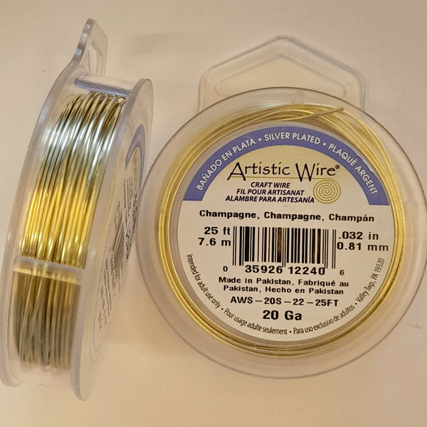Artistic Wire - 20 Gauge Champagne (Silver Plated)