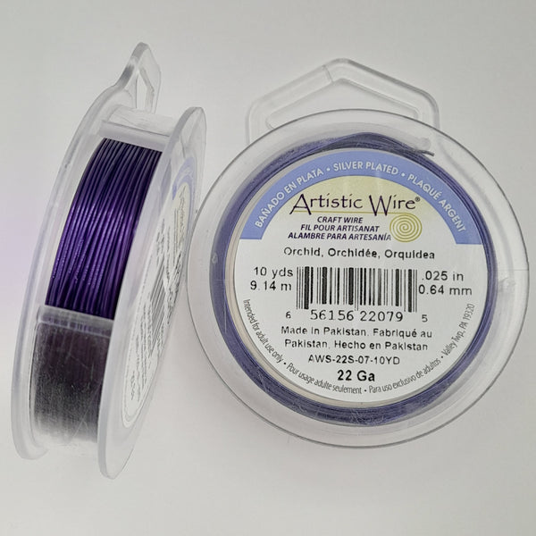 Artistic Wire - 22 Gauge Orchid Purple (Silver Plated)