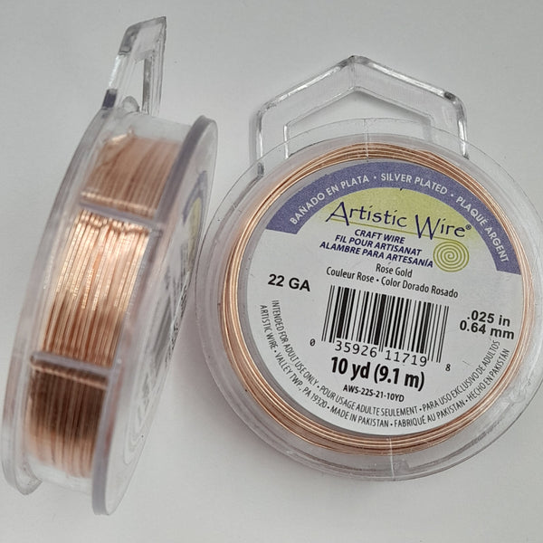 Artistic Wire - 22 Gauge Rose Gold (Silver Plated)