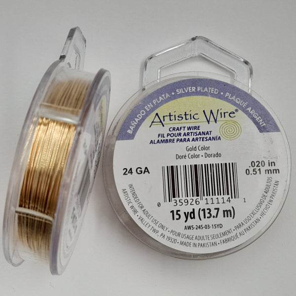 Artistic Wire - 24 Gauge Gold (Silver Plated)