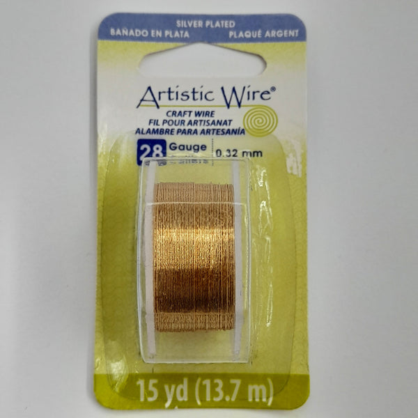 Artistic Wire - 28 Gauge Gold (Silver Plated)