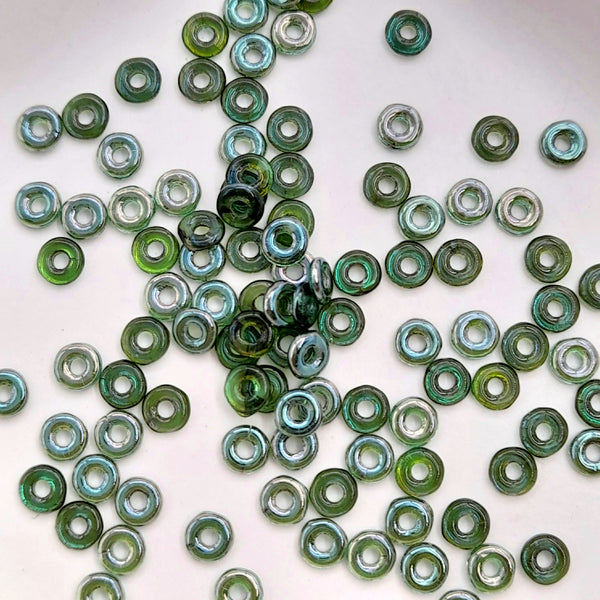 Czech 'O' Beads Emerald Celsian 3gm Beads