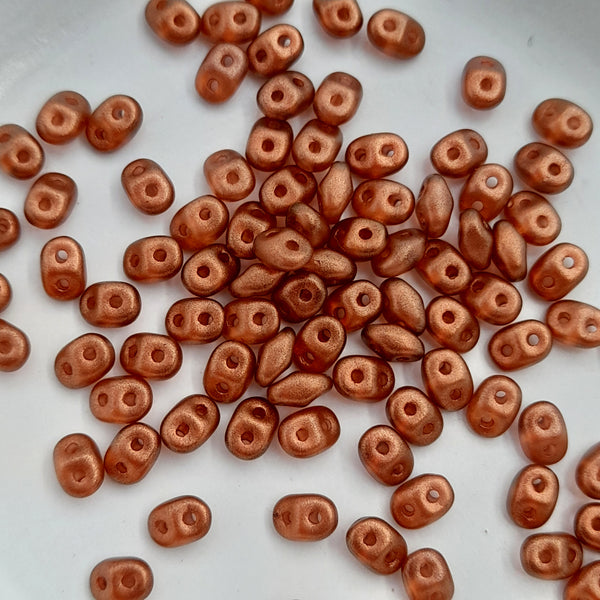 Czech Superduo Beads Halo Tangerine 7.5gm Bag