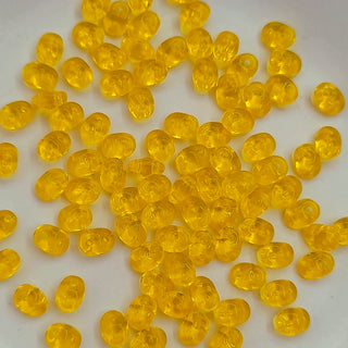 Czech Superduo Beads Transparent Amber 7.5gm Bag