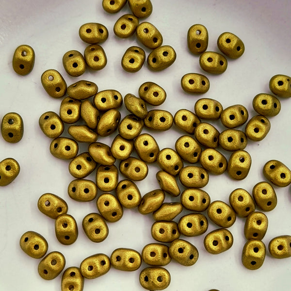 Czech Superduo Beads Crystal Aztec Gold 7.5gm Bag