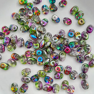 Czech Superduo Beads Crystal Violet 7.5gm Bag