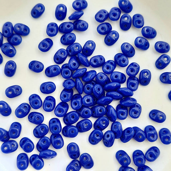 Czech Superduo Beads Opaque Blue 7.5gm Bag