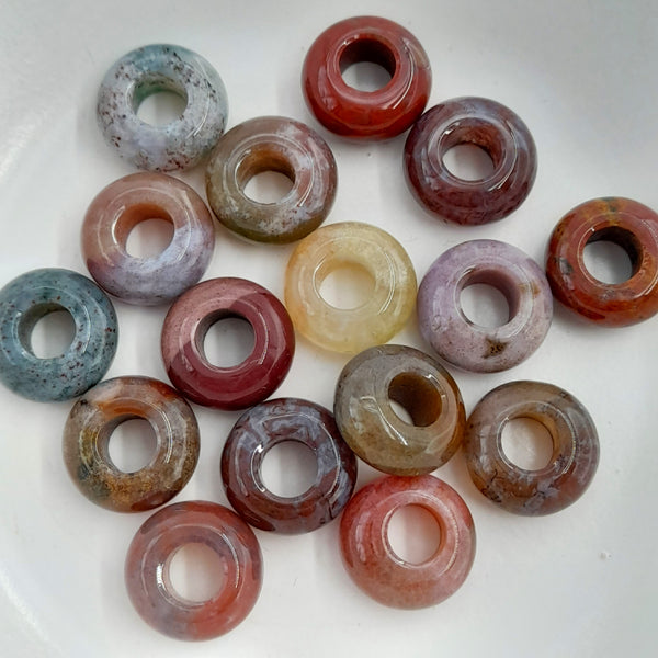 Agate 12x6mm Rondelle with Large Hole